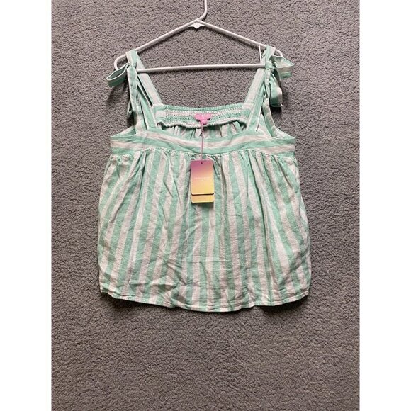 Stoney Clover Lane X Target Green Striped Tie Strap Tank Top Size Large - Picture 1 of 8